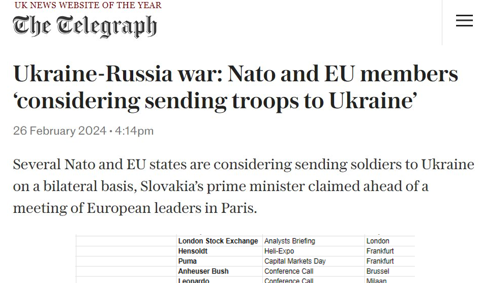 Oekraïne: Enkele EU- en NAVO-lidstaten overwegen troepen te sturen