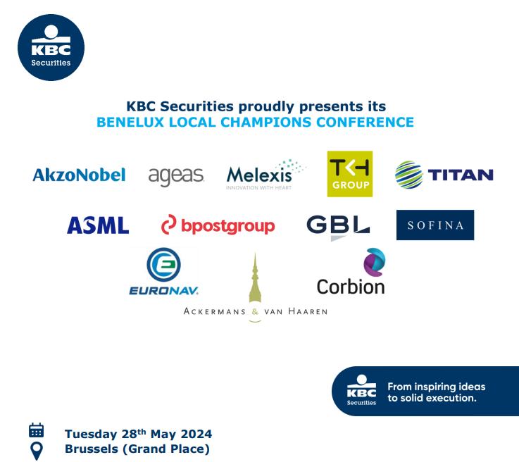 Aandelen Brussel & Amsterdam: Benelux Local Champions Conference van KBC