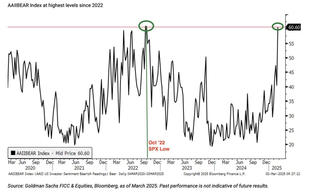 Aandelen: Goldman Sachs AAII Bear Index op een extreem hoog niveau - Implicaties